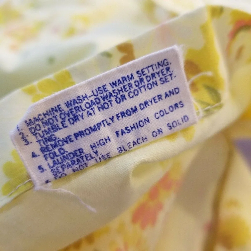 Vintage Miracale Yellow Floral Daisy Double Full Flat and Fitted‎ Sheet Set 70s